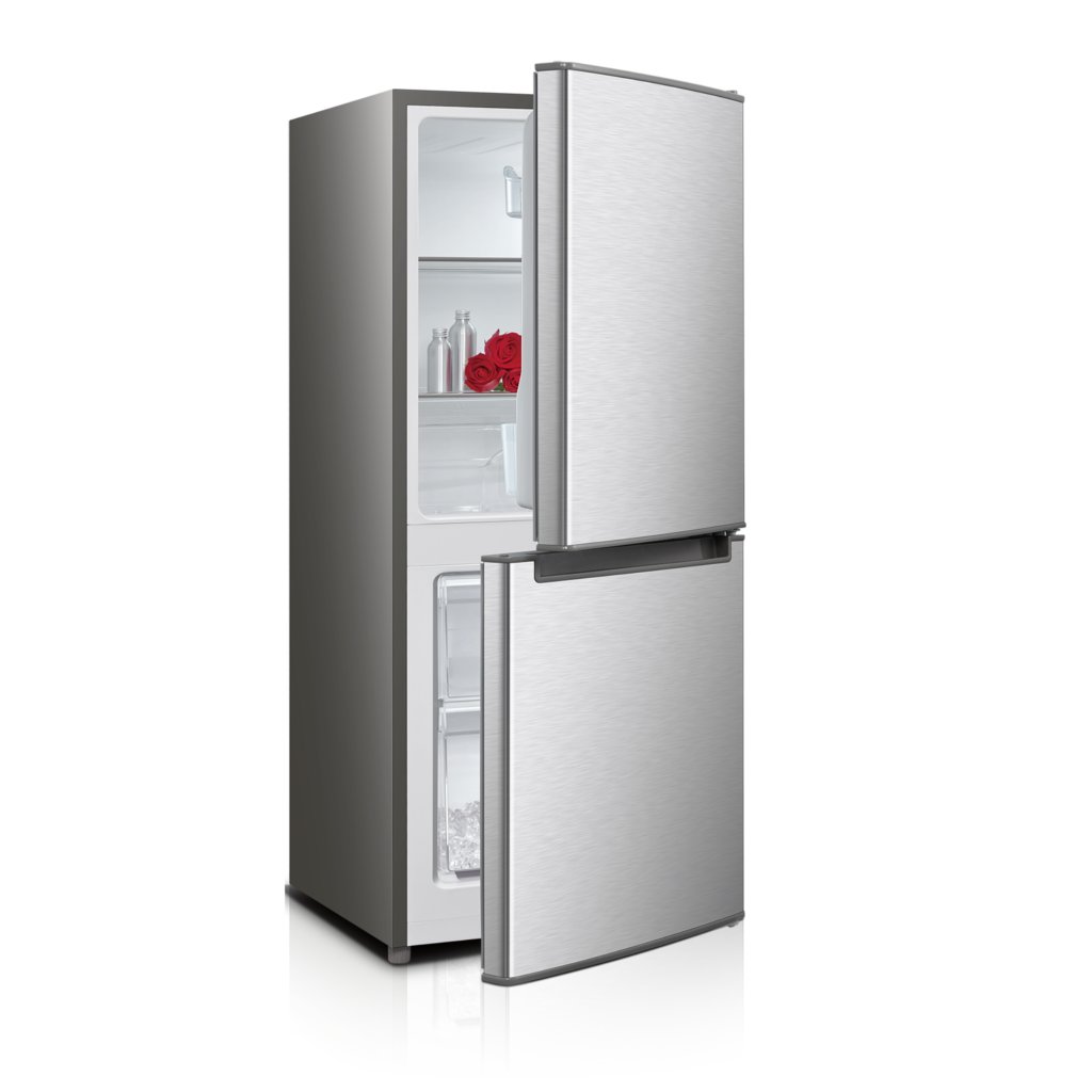 Réfrigérateur rétro, combiné réfrigérateur-congélateur, 105,5x41x45,5cm,  lumière LED, noir